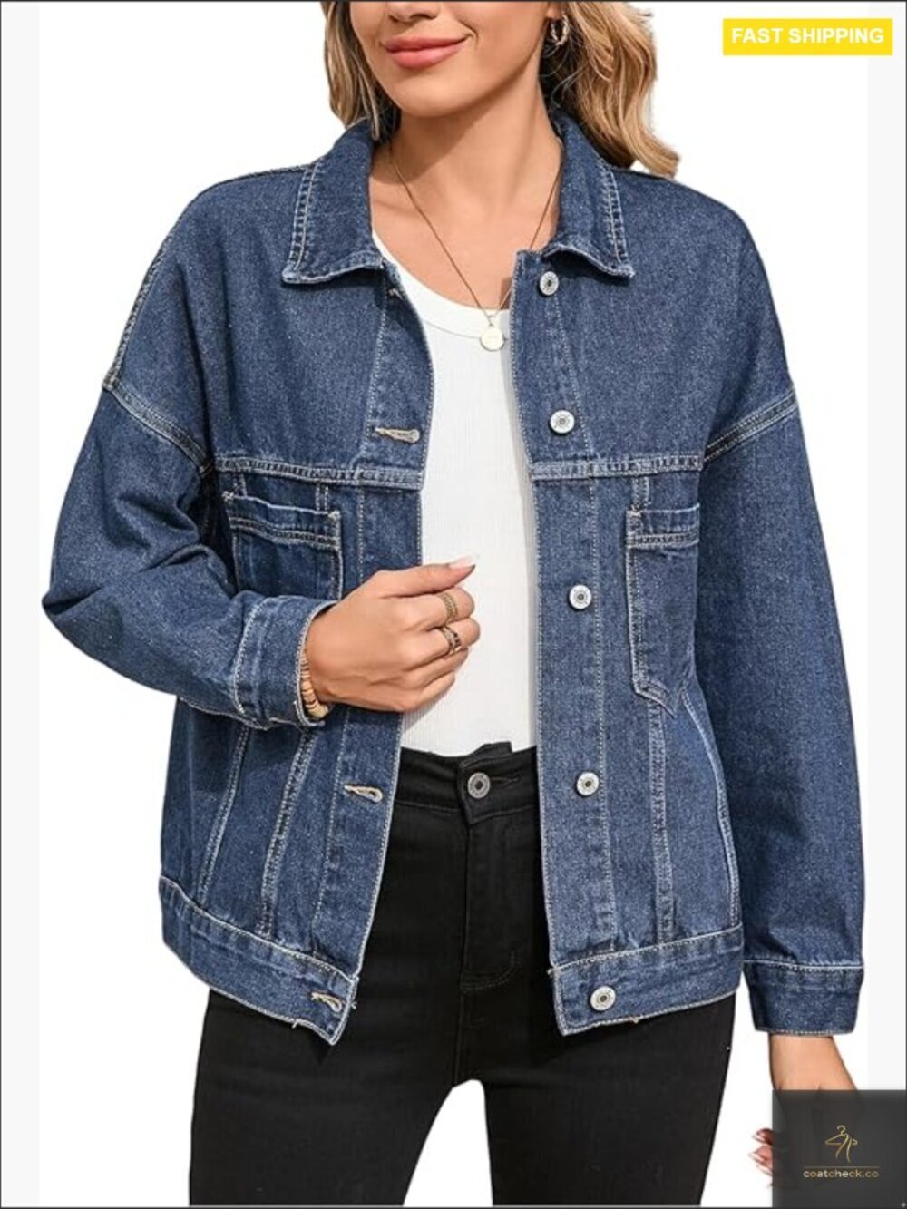 Oversized Denim Jacket Long Sleeve Casual Classic Y2K Jean Jacket Fall Outfit